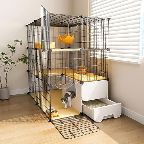 Katzenkäfige für den Innenbereich, Kätzchenkäfig, Katzengehege, DIY-Katzenlaufstall, abnehmbarer Kleintierkäfig, Katzenhaus mit Türen, Tierkäfige für 1–3 Katzen, Hasen, Chinchillas (Größe: 7 Katzenkäfige für den Innenbereich, Kätzchenkäfig, Katzengehege, DIY-Katzenlaufstall, abnehmbarer Kleintierkäfig, Katzenhaus mit Türen, Tierkäfige für 1–3 Katzen, Hasen, Chinchillas (Größe: 7 von CHEMYO