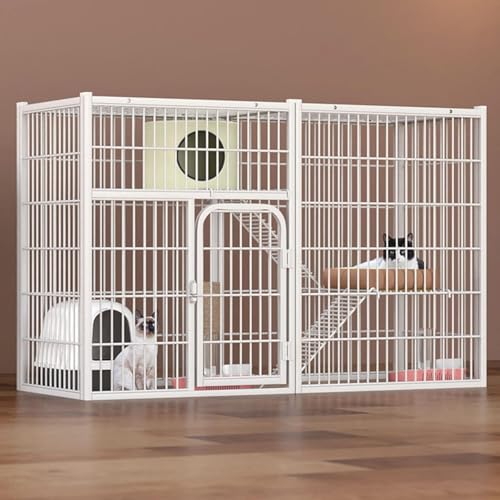 Katzenkäfige für den Innenbereich, Kaninchenkäfig für den Innenbereich, Katzengehege für den Außenbereich, Metallkatzenkäfig für Frettchen, Haustierkäfig mit Türen, Rampenleitern, geeignet f von CHEMYO