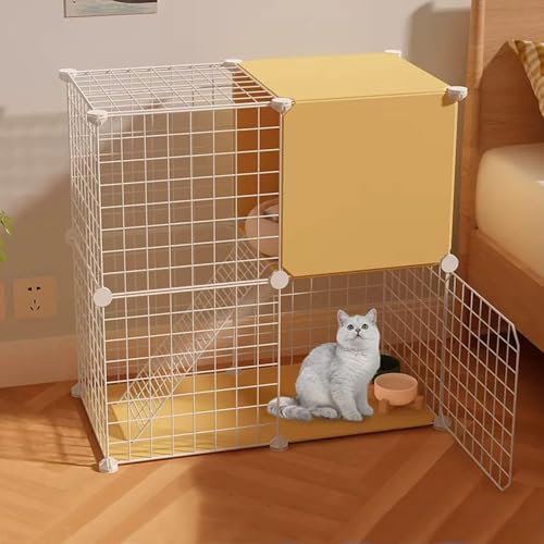 Katzenkäfige für den Innenbereich, groß, DIY-Katzenlaufstall für Kleintiere, Katzenkäfige für Hauskatzen, mit Katzennest + Katzenhängematte + Katzentoilette + Katzennapf, Haustierhaus-Zaun f Katzenkäfige für den Innenbereich, groß, DIY-Katzenlaufstall für Kleintiere, Katzenkäfige für Hauskatzen, mit Katzennest + Katzenhängematte + Katzentoilette + Katzennapf, Haustierhaus-Zaun f von CHEMYO
