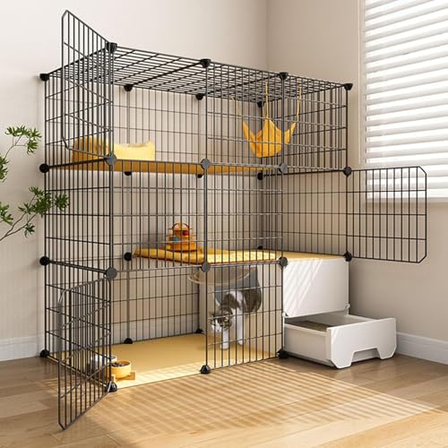 Katzenkäfige für den Innenbereich, groß, mit Katzentoilette, Haustier-Laufstall, Kleintierkäfig, transparent und leicht zu beobachtende Haustierdynamik für Welpen, Kätzchen, Hasen, Schildkrö Katzenkäfige für den Innenbereich, groß, mit Katzentoilette, Haustier-Laufstall, Kleintierkäfig, transparent und leicht zu beobachtende Haustierdynamik für Welpen, Kätzchen, Hasen, Schildkrö von CHEMYO