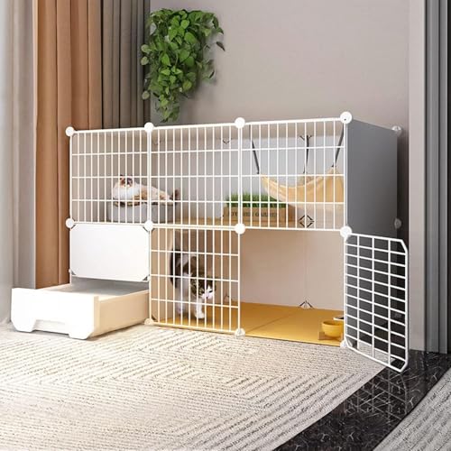 Katzenkäfige für den Innenbereich, groß, mit Katzentoilette, Katzengehege, Katzenkäfige für Hauskatzen, Katzenkäfigträger, mit Katzenstreuschaufel + Leiter + Katzennest + Katzennapf, verschl Katzenkäfige für den Innenbereich, groß, mit Katzentoilette, Katzengehege, Katzenkäfige für Hauskatzen, Katzenkäfigträger, mit Katzenstreuschaufel + Leiter + Katzennest + Katzennapf, verschl von CHEMYO