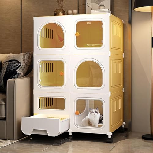Katzenkäfige für den Innenbereich, groß, mit Katzentoilette, Katzenhütte, Welpenspielgehege für drinnen, 4-stöckige DIY-Katzengehege, großer Laufstall, abnehmbare Metalldrahthütte, Innenkist Katzenkäfige für den Innenbereich, groß, mit Katzentoilette, Katzenhütte, Welpenspielgehege für drinnen, 4-stöckige DIY-Katzengehege, großer Laufstall, abnehmbare Metalldrahthütte, Innenkist von CHEMYO