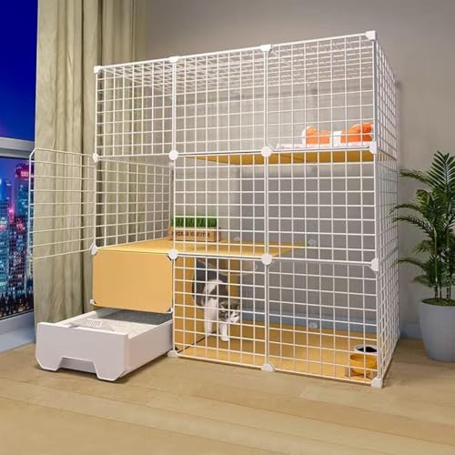 Katzenkäfige für den Innenbereich, groß, mit Katzentoilette, Katzenkäfig-Ecke, große 2/3-stöckige Katzenhütten, Katzenhäuser für Hauskatzen, abnehmbarer Kleintierkäfig aus Metall, DIY-Design Katzenkäfige für den Innenbereich, groß, mit Katzentoilette, Katzenkäfig-Ecke, große 2/3-stöckige Katzenhütten, Katzenhäuser für Hauskatzen, abnehmbarer Kleintierkäfig aus Metall, DIY-Design von CHEMYO