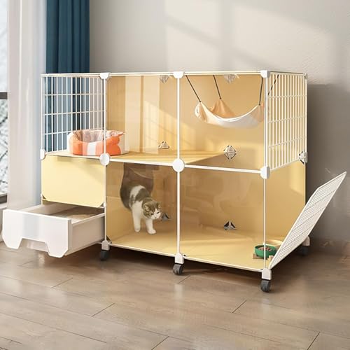 Katzenkäfige für den Innenbereich, groß, mit Katzentoilette, transparente Panorama-Katzenkäfige für den Außenbereich mit Riemenscheiben-Design, DIY-Haustierheim für den Innenbereich, großer Katzenkäfige für den Innenbereich, groß, mit Katzentoilette, transparente Panorama-Katzenkäfige für den Außenbereich mit Riemenscheiben-Design, DIY-Haustierheim für den Innenbereich, großer von CHEMYO