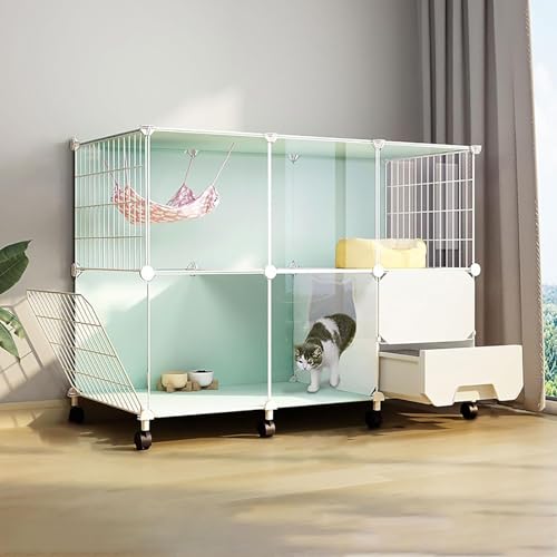 Katzenkäfige für den Innenbereich mit Katzentoilette, Kätzchenkäfig, DIY-Katzenlaufstall, abnehmbarer Kleintierkäfig, Katzenhaus mit Türen, Tierkäfige für 1–3 Katzen, Hasen, Chinchillas (Grö Katzenkäfige für den Innenbereich mit Katzentoilette, Kätzchenkäfig, DIY-Katzenlaufstall, abnehmbarer Kleintierkäfig, Katzenhaus mit Türen, Tierkäfige für 1–3 Katzen, Hasen, Chinchillas (Grö von CHEMYO