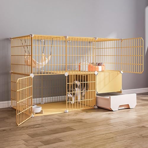 Katzenkäfige für den Innenbereich mit Katzentoilette, abnehmbare Zwinger aus Metalldraht, Katzenwohnung für den Außenbereich, DIY zusammengebauter Katzenlaufstall, Haustierkäfige für Katzen, von CHEMYO