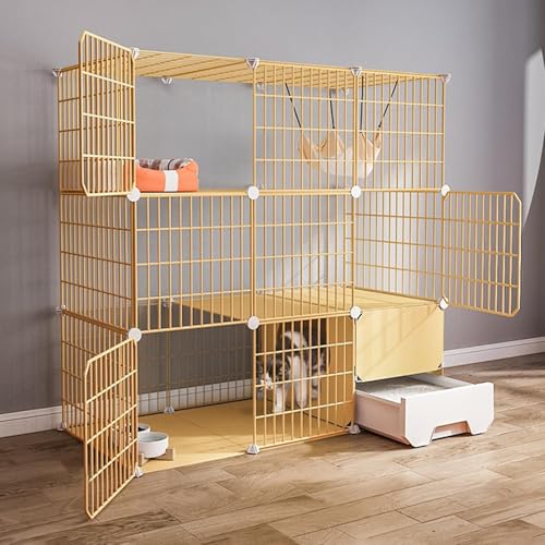 Katzenkäfige für den Innenbereich mit Katzentoilette, abnehmbare Zwinger aus Metalldraht, Katzenwohnung für den Außenbereich, DIY zusammengebauter Katzenlaufstall, Haustierkäfige für Katzen, Katzenkäfige für den Innenbereich mit Katzentoilette, abnehmbare Zwinger aus Metalldraht, Katzenwohnung für den Außenbereich, DIY zusammengebauter Katzenlaufstall, Haustierkäfige für Katzen, von CHEMYO