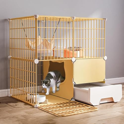 Katzenkäfige für den Innenbereich mit Katzentoilette, abnehmbare Zwinger aus Metalldraht, Katzenwohnung für den Außenbereich, DIY zusammengebauter Katzenlaufstall, Haustierkäfige für Katzen, Katzenkäfige für den Innenbereich mit Katzentoilette, abnehmbare Zwinger aus Metalldraht, Katzenwohnung für den Außenbereich, DIY zusammengebauter Katzenlaufstall, Haustierkäfige für Katzen, von CHEMYO