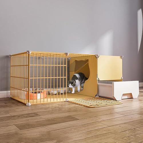 Katzenkäfige für den Innenbereich mit Katzentoilette, abnehmbare Zwinger aus Metalldraht, Katzenwohnung für den Außenbereich, DIY zusammengebauter Katzenlaufstall, Haustierkäfige für Katzen, Katzenkäfige für den Innenbereich mit Katzentoilette, abnehmbare Zwinger aus Metalldraht, Katzenwohnung für den Außenbereich, DIY zusammengebauter Katzenlaufstall, Haustierkäfige für Katzen, von CHEMYO