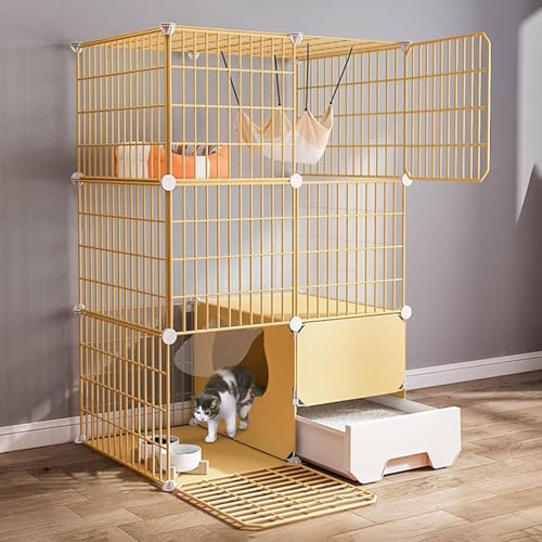 Katzenkäfige für den Innenbereich mit Katzentoilette, abnehmbare Zwinger aus Metalldraht, Katzenwohnung für den Außenbereich, DIY zusammengebauter Katzenlaufstall, Haustierkäfige für Katzen, Katzenkäfige für den Innenbereich mit Katzentoilette, abnehmbare Zwinger aus Metalldraht, Katzenwohnung für den Außenbereich, DIY zusammengebauter Katzenlaufstall, Haustierkäfige für Katzen, von CHEMYO