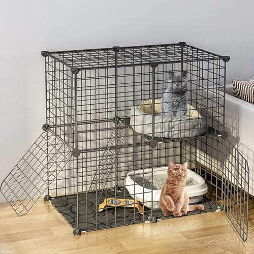 Katzenlaufstall – Katzenkäfige für den Innenbereich, DIY-Laufstall für Haustiere, Metallgehege mit Tür für kleine Haustiere, Kaninchen, Igel, Katzen, Meerschweinchen, inklusive Hammer, Pane Katzenlaufstall – Katzenkäfige für den Innenbereich, DIY-Laufstall für Haustiere, Metallgehege mit Tür für kleine Haustiere, Kaninchen, Igel, Katzen, Meerschweinchen, inklusive Hammer, Pane von CHEMYO