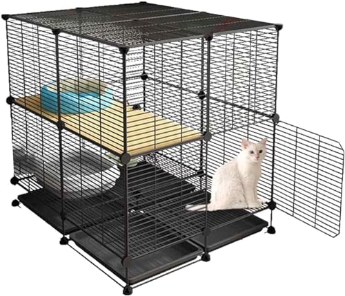 Katzenspielgehege für den Innenbereich, Zubehör für Katzenkäfige, tragbares Katzengehege, verstärken die Tragfähigkeit der Plattform, einfach zu montieren, können in kleinen Räumen verwendet von CHEMYO