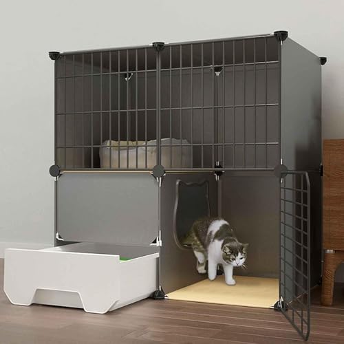 Katzenvilla für den Innenbereich mit geschlossener Katzentoilette, Laufstall für Haustiere, Katzenkäfig für den Innenbereich, Metall und ABS-Kunststoff, ultrabreite Plattform/75 * 49 * 75 c Katzenvilla für den Innenbereich mit geschlossener Katzentoilette, Laufstall für Haustiere, Katzenkäfig für den Innenbereich, Metall und ABS-Kunststoff, ultrabreite Plattform/75 * 49 * 75 c von CHEMYO