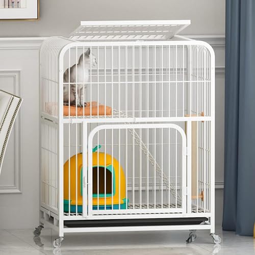 Kleintier-Laufgitter, groß, 3 Etagen, Metalldraht, für Kätzchen, Käfig, Laufstall, Käfig, Zwinger, Katzenheim, 1 x Hängematte/4 x Rollen/1 x Tablett/1 x Katzentoilette (Größe: 78 x 55 x 108 Kleintier-Laufgitter, groß, 3 Etagen, Metalldraht, für Kätzchen, Käfig, Laufstall, Käfig, Zwinger, Katzenheim, 1 x Hängematte/4 x Rollen/1 x Tablett/1 x Katzentoilette (Größe: 78 x 55 x 108 von CHEMYO