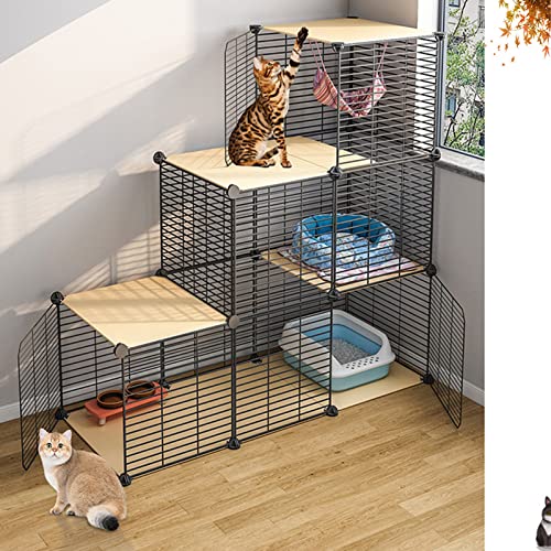 Laufstall für Haustiere, Katzenlaufstall – Katzenstall, Kleintierkäfig, tragbarer Metalldraht für den Innenbereich, Yd-Zaun für Kleintiere, Meerschweinchen – 111 x 39 x 109 cm von CHEMYO