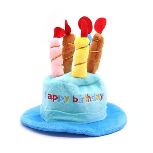 CHENGZI Hunde-Geburtstagskuchenhut mit bunten Kerzen, Haustierkappe, Kuchenhut, Partyhüte von CHENGZI