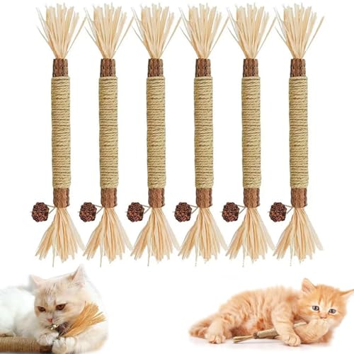 6 Stück Puriq Natural Silvervine Dental Sticks, Katzenminze Sticks, Silvervine Stick Katze Kausticks, Natürlich Katzenminze-Kauspielzeug für Katzen, Katze Kauhölzer Sticks für Katzen Zahnpflege 6 Stück Puriq Natural Silvervine Dental Sticks, Katzenminze Sticks, Silvervine Stick Katze Kausticks, Natürlich Katzenminze-Kauspielzeug für Katzen, Katze Kauhölzer Sticks für Katzen Zahnpflege von CHENRI