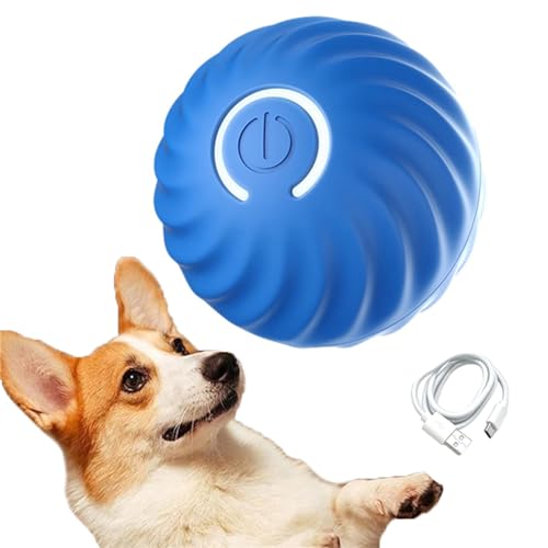 Active Rolling Ball Anti-Anxiety Automatic Moving Ball, Aktiver Rollball für Hunde, Automatisch Rollender Ball Interaktives Hundespielzeug ball, Selbstdrehender Elektrisch Ball für Katzen (Blau) von CHENRI