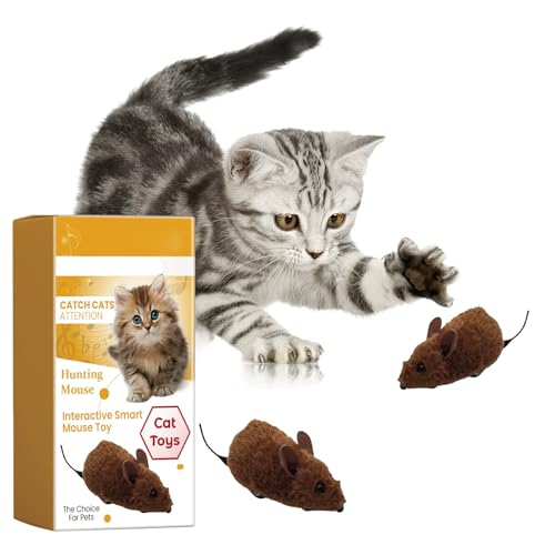 CHENRI 2 Stück Mouse Toy for Cats and Dogs, Interaktives Katzenspielzeug Maus, Simulation Plüschmaus Katzenspielzeug, bewegliches Katzen Spielzeug, Maus Spielzeug für Katzen und Hunde von CHENRI