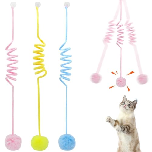 CHENRI 3 Stück Hanging Cat Teaser Stick, 2025 Neue interaktive Katze Teaser Einziehbare Spielzeug Katzen Frühling Spielzeug, Selbstbeschäftigung Hängende Türrahmen mit Glocke und Saugnapf für Katze CHENRI 3 Stück Hanging Cat Teaser Stick, 2025 Neue interaktive Katze Teaser Einziehbare Spielzeug Katzen Frühling Spielzeug, Selbstbeschäftigung Hängende Türrahmen mit Glocke und Saugnapf für Katze von CHENRI
