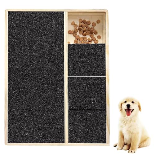 CHENRI Dog Emery Board Scratcher Treat Box, Krallenschleifer für Hunde mit Snack-Box, 3 in 1 Kratzbrett Hund, Haustier Kratzmatte für Nägel, Hund Nagelfeile Spielzeug für kleine und große Haustiere von CHENRI