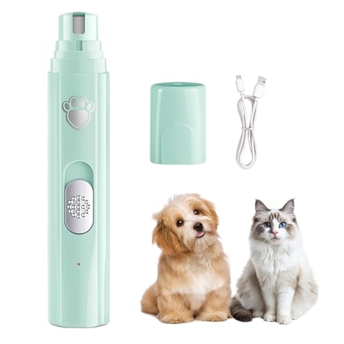 CHENRI KrallenSchleifer Pro Set - Schmerzfreier Nagelschleifer fur Hunde, Krallenschleifer für Hunde, 2-Gang Wiederaufladbare Elektrische Krallenschere für Große, Mittelgroße und Kleine Hunde (Grün) von CHENRI