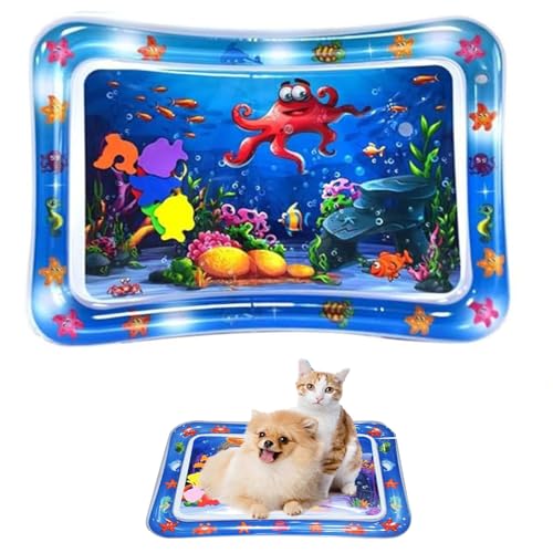 CHENRI Sensor Water Playmat, Sensorische Wasser Spielmatte für Katzen, Wassermatte Sensorisches Spielzeug, Sommer Wasserspielmatte, Interaktives Katzenspielzeug, Wassermatte für Katzen, Hunde (C) von CHENRI