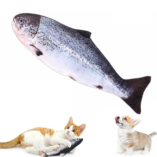 CHENRI Vibrating Fish for Dogs, Fisch Hundespielzeug, Katzenspielzeug Fisch Selbstbeschäftigung Elektrisch mit Katzenminze, Interaktives Simulation Waschbares Katzen Spielzeug für Hund Katze ﻿ (C) von CHENRI