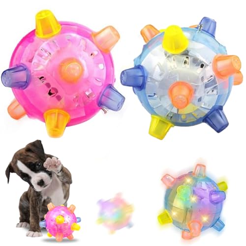 CHENRI Zealburst Dog Toy, Jumping Activation Ball for Dogs, Hüpfender Aktivierungsball für Hunde, Interaktives Hundespielzeug Ball mit Licht und Musik, Interaktiver Spielball für Hunde (2PCS) von CHENRI