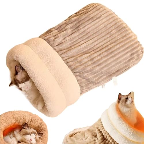 Cat Winter Sleeping Bag, Winterschlafsack für Katzen, Kuschelsack, Katzenschlafsack, selbstwärmtes Katzenbett, Weiches Plüsch großer Katzen Kuschelhöhle, 360° Warmer Katzenbett für Katzen (Grau, M) Cat Winter Sleeping Bag, Winterschlafsack für Katzen, Kuschelsack, Katzenschlafsack, selbstwärmtes Katzenbett, Weiches Plüsch großer Katzen Kuschelhöhle, 360° Warmer Katzenbett für Katzen (Grau, M) von CHENRI