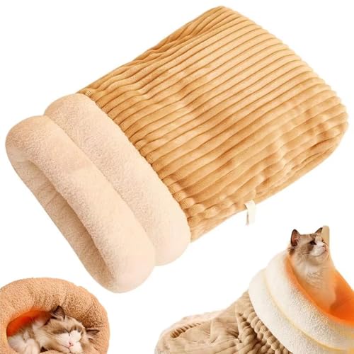 Cat Winter Sleeping Bag, Winterschlafsack für Katzen, Kuschelsack, Katzenschlafsack, selbstwärmtes Katzenbett, Weiches Plüsch großer Katzen Kuschelhöhle, 360° Warmer Katzenbett für Katzen (Braun, M) Cat Winter Sleeping Bag, Winterschlafsack für Katzen, Kuschelsack, Katzenschlafsack, selbstwärmtes Katzenbett, Weiches Plüsch großer Katzen Kuschelhöhle, 360° Warmer Katzenbett für Katzen (Braun, M) von CHENRI
