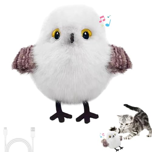 Celerypets Rechargeable Flapping Bird Cat Toy, Wiederaufladbares Flattervogel Katzenspielzeug, Interaktives Katzenspielzeug mit lebhaftem Zwitschern, 3 Modes, Touch Flattervogel für Katzen (A) von CHENRI