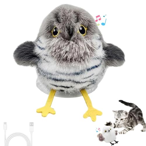 Celerypets Rechargeable Flapping Bird Cat Toy, Wiederaufladbares Flattervogel Katzenspielzeug, Interaktives Katzenspielzeug mit lebhaftem Zwitschern, 3 Modes, Touch Flattervogel für Katzen (B) von CHENRI