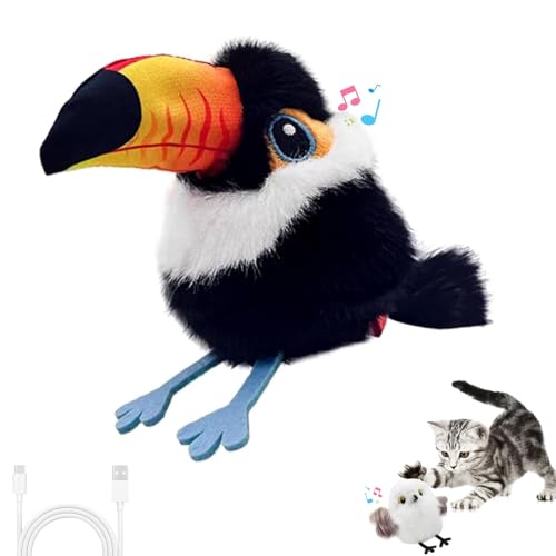 Celerypets Rechargeable Flapping Bird Cat Toy, Wiederaufladbares Flattervogel Katzenspielzeug, Interaktives Katzenspielzeug mit lebhaftem Zwitschern, 3 Modes, Touch Flattervogel für Katzen (C) von CHENRI