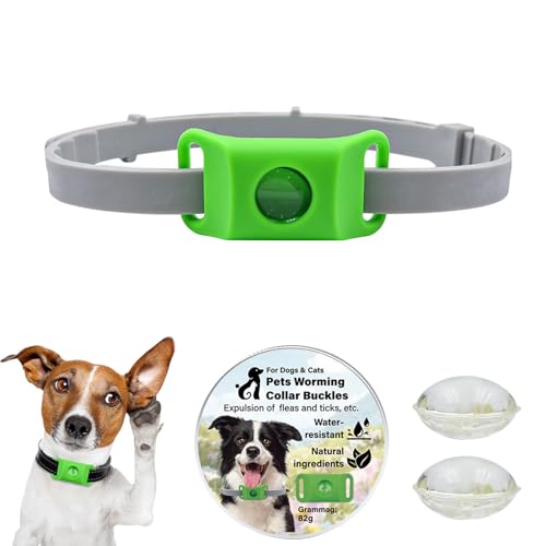 Clavya Tags for Dogs, Clavya Natürliches Halsband für Hunde, Grüne Hundemarke, Silikon Wasserdicht Verstellbare Halsbänder für kleine, mittlere und große Hunde (1Set) von CHENRI