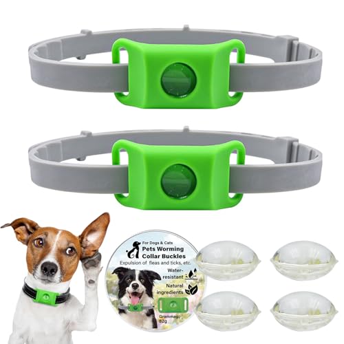 Clavya Tags for Dogs, Clavya Natürliches Halsband für Hunde, Grüne Hundemarke, Silikon Wasserdicht Verstellbare Halsbänder für kleine, mittlere und große Hunde (2Set) von CHENRI
