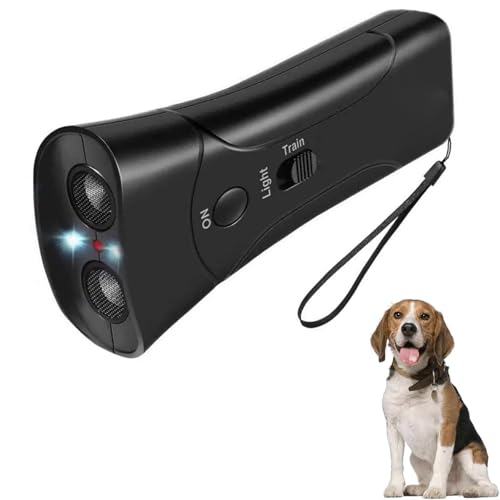 Compact Portable Ultrasonic Dog Deterrent, Tragbare Ultraschall Anti Bell Gerät ​Bellenstopper Hund, Anti-Bell-Gerät für Hunde, Ultraschall-Trainingsgerät mit Große Reichweite für Hunde Innen Außen von CHENRI
