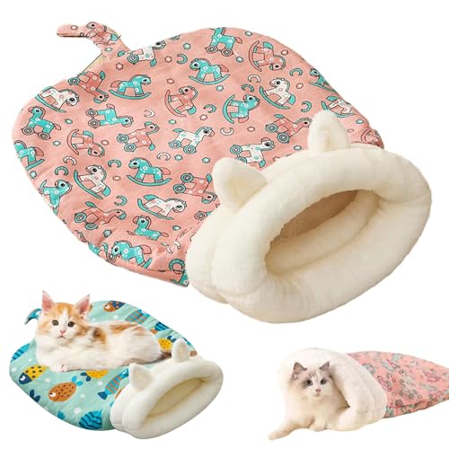 Cozy Pet Nest for Cats and Dogs, 55 * 45cm Selbstwärmendes Katzenbett, Großer Kuschelsack, Katzenschlafsack, Weiches Plüsch Katzen Kuschelhöhle, 360° Warmes Haustierbett für Katzen und Hunde (A, 1) von CHENRI