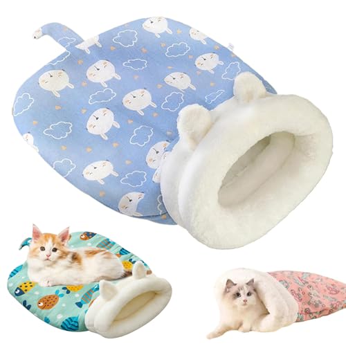 Cozy Pet Nest for Cats and Dogs, 55 * 45cm Selbstwärmendes Katzenbett, Großer Kuschelsack, Katzenschlafsack, Weiches Plüsch Katzen Kuschelhöhle, 360° Warmes Haustierbett für Katzen und Hunde (B, 1) von CHENRI
