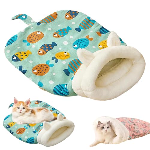 Cozy Pet Nest for Cats and Dogs, 55 * 45cm Selbstwärmendes Katzenbett, Großer Kuschelsack, Katzenschlafsack, Weiches Plüsch Katzen Kuschelhöhle, 360° Warmes Haustierbett für Katzen und Hunde (D, 1) von CHENRI