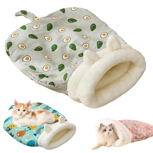 Cozy Pet Nest for Cats and Dogs, 55 * 45cm Selbstwärmendes Katzenbett, Großer Kuschelsack, Katzenschlafsack, Weiches Plüsch Katzen Kuschelhöhle, 360° Warmes Haustierbett für Katzen und Hunde (E, 1) von CHENRI