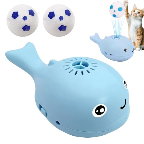 Floating Ball Cat Toy, Schwimmender Ball Katzenspielzeug, 2-in-1 Elektrisches Wal schwimmendes interaktives Katzenspielzeug, Elektrisch beweglicher Balls Spielzeug für Katze (Blau) von CHENRI