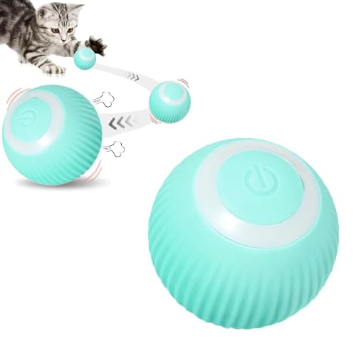 Gertar Cat Toy - 2 in 1 Simulated Interactive Hunting Cat Toy, Interaktives Hunde Ball Spielzeug, Automatisch Rollender Ball, Elektrisch Selbstrollender Ball für Katzen Hunde (Blau) von CHENRI
