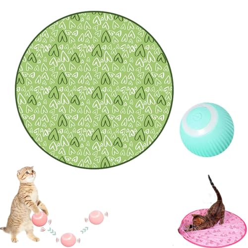 Gertar Cat Toy - 2 in 1 Simulated Interactive Hunting Cat Toy, Interaktives Hunde Ball Spielzeug, Automatisch Rollender Ball, Elektrisch Selbstrollender Ball für Katzen Hunde (Set A) von CHENRI