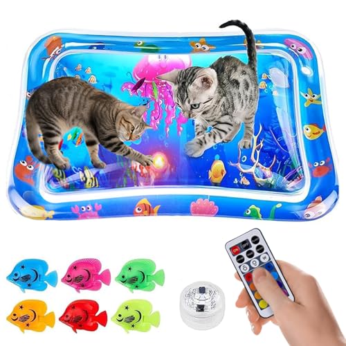 Glow Pad for Cats, 2025 Leuchtende Wassermatte für Katzen, Verdickte Wassersensor-Spielmatte für Katze, Interaktives Katzenspielzeug für Katzen von CHENRI