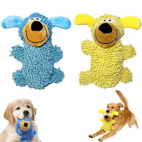 Ipawsplus Squeaky Dog Plush Toy, Quietschendes Plüschtier für Hunde, Unzerstörbares Kauspielzeug für Hund Welpen, Interaktives Spielzeug für kleine und mittelgroße Hunde (2PCS) von CHENRI