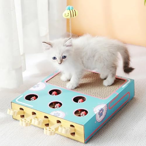 Miaofairy Cat Toy, Miaofairy Katzenspielzeug, 3 in 1 Katzenkratzer mit Katzenspielzeug und Whack a Mole Spiel, Interaktives Katzenspielzeug, Lustige Kratzbrett für Katzen Miaofairy Cat Toy, Miaofairy Katzenspielzeug, 3 in 1 Katzenkratzer mit Katzenspielzeug und Whack a Mole Spiel, Interaktives Katzenspielzeug, Lustige Kratzbrett für Katzen von CHENRI
