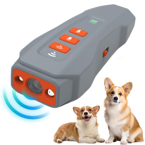 No Bark Ultra, Anti Bell Gerät Hunde, Ultraschall Hundeabwehr, 3 Einstellbaren Frequenzen Antibell für Hunde mit LED Taschenlampe, Wiederaufladbar Antibell Ultraschall Gerät für Innen Außen (Grau) No Bark Ultra, Anti Bell Gerät Hunde, Ultraschall Hundeabwehr, 3 Einstellbaren Frequenzen Antibell für Hunde mit LED Taschenlampe, Wiederaufladbar Antibell Ultraschall Gerät für Innen Außen (Grau) von CHENRI