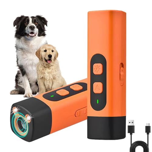 Ruhemeister Pro - Schonendes Ultraschall, Ruhemeister Hund, Anti-Bell-Gerät für Hunde mit Taschenlampe, Ruhemeister Pro – 2026 Schonendes -Training für Ruhiges Zuhaus (Orange) von CHENRI