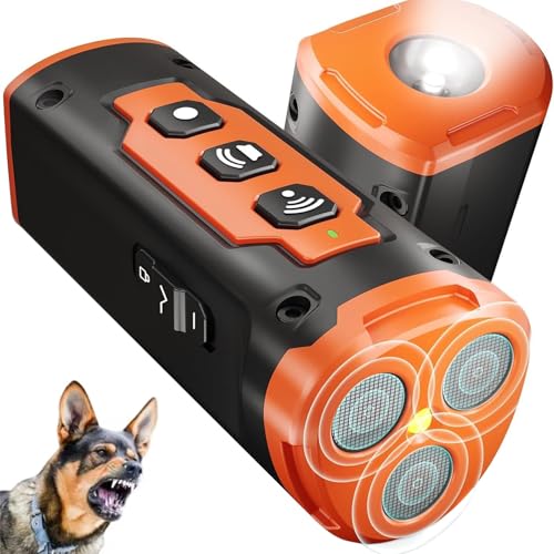 Solavie BarkStop Hundetrainer, Antibell für Hunde - Ultraschall Hundebell Stopper mit 2 Einstellbaren Frequenzen, Anti Bell Gerät Hunde 30 Fuß Reichweite mit LED Taschenlampe für Innen Außen (Orange) Solavie BarkStop Hundetrainer, Antibell für Hunde - Ultraschall Hundebell Stopper mit 2 Einstellbaren Frequenzen, Anti Bell Gerät Hunde 30 Fuß Reichweite mit LED Taschenlampe für Innen Außen (Orange) von CHENRI
